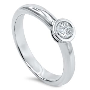 Srebrny pierścionek z okrągłą cyrkonią