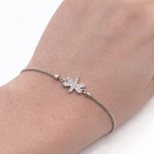 Srebrna bransoletka motyl