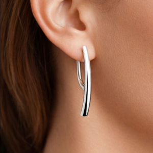 Kolczyki srebrne gładkie – nowoczesna forma