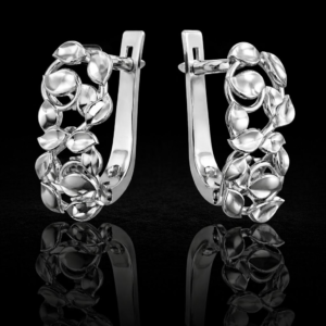 Srebrne kolczyki liście