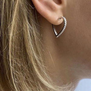 Srebrne kolczyki serca 925 z cyrkoniami