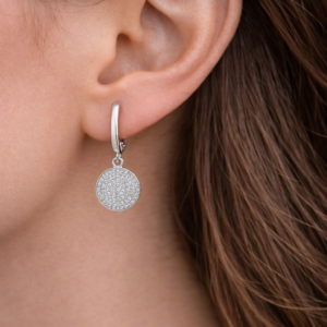 Srebrne kolczyki koła 925 z cyrkoniami pavé