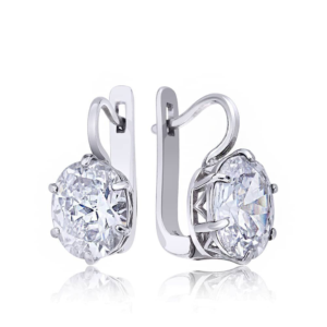 Srebrne kolczyki 925 z dużą cyrkonią